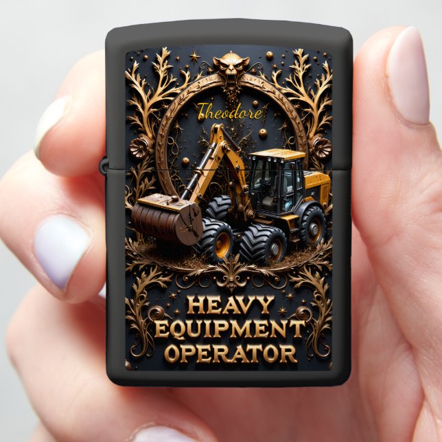 Heavy Equipment Brushcutter Backhoe Forestry Zippo Lighter (In Hand)
