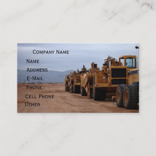 Heavy Equipment Business Card