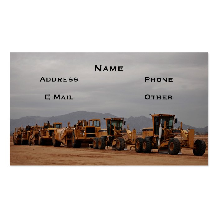 Heavy Equipment Business Card