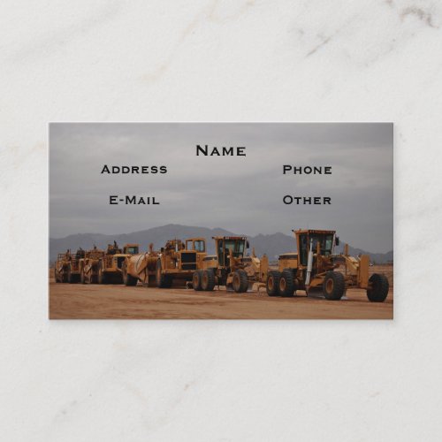 Heavy Equipment Business Card