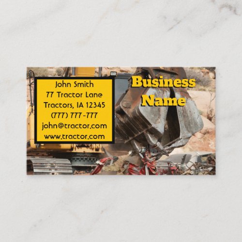 Heavy Equipment Business Card