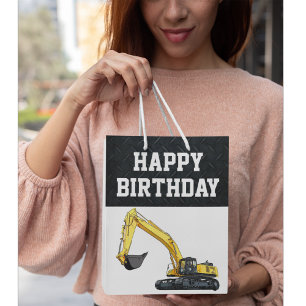 Heavy Equipment Business Construction Birthday Medium Gift Bag