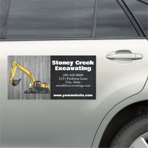 Heavy Equipment Business Excavator Construction Car Magnet