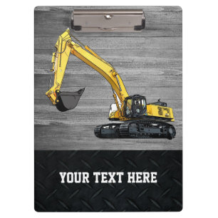 Heavy Equipment Business Excavator Construction Clipboard