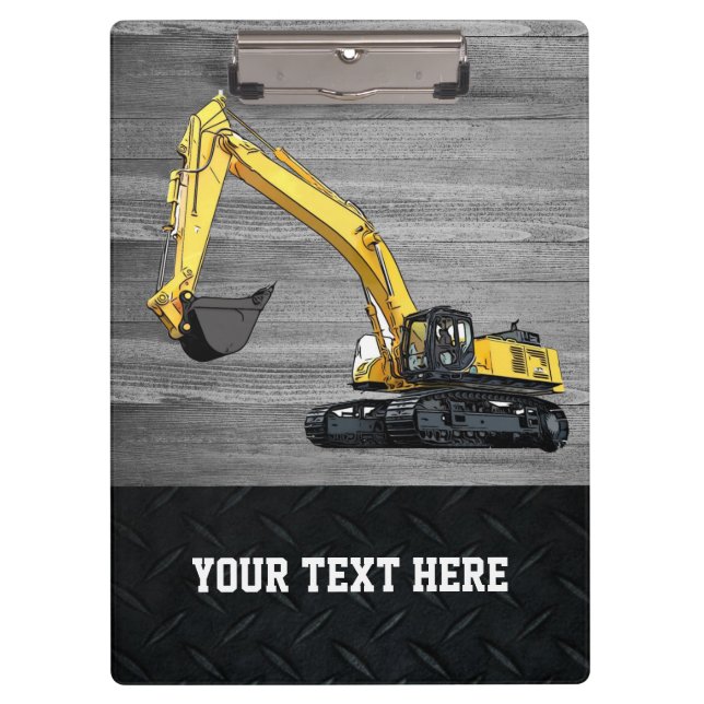 Heavy Equipment Business Excavator Construction Clipboard (Front)