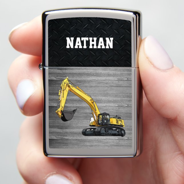Heavy Equipment Business Excavator Construction  Zippo Lighter (In Hand)