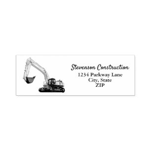 Heavy Equipment Business Excavator Return Address Self-inking Stamp