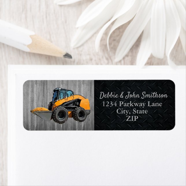 Heavy Equipment Business Skid Steer Return Address Label (Insitu)
