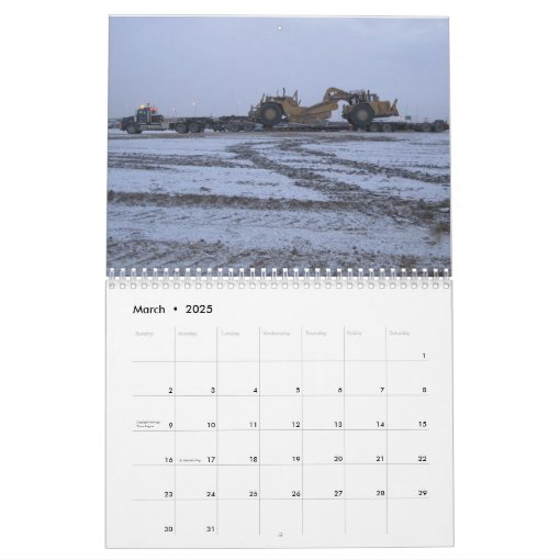 Heavy Equipment Calendar Zazzle