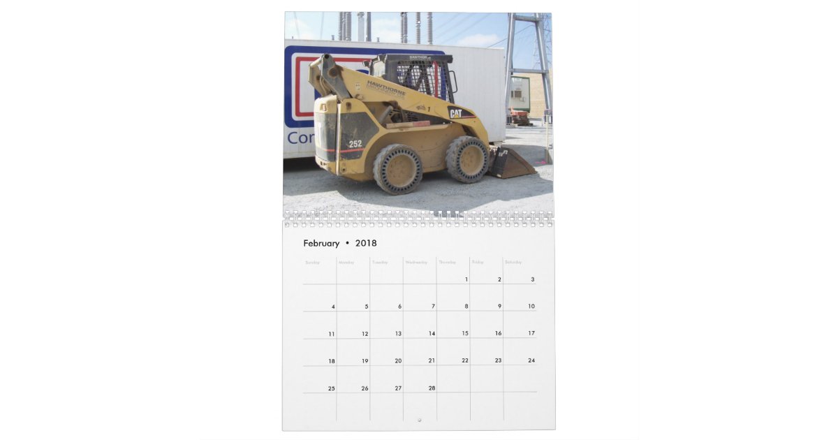 Heavy Equipment calendar Zazzle