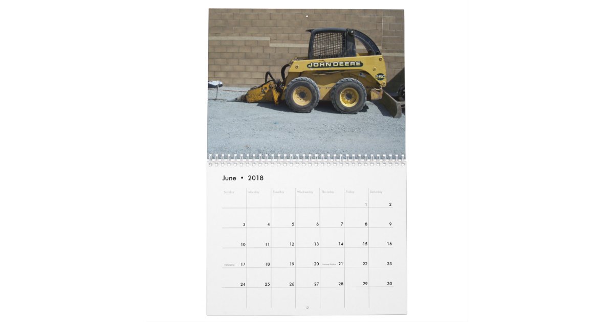 Heavy Equipment calendar Zazzle