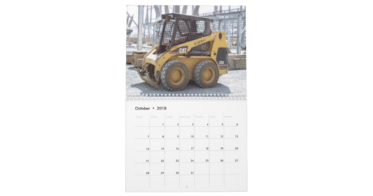 Heavy Equipment calendar Zazzle