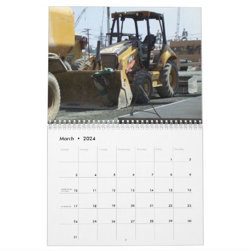 Heavy Equipment calendar Zazzle