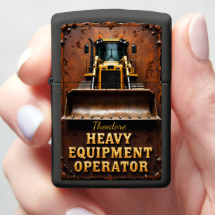 Heavy Equipment Dozer Rusty Plaque Zippo Lighter
