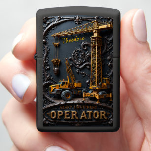 Heavy Equipment Dual Crane Industrial Zippo Lighter