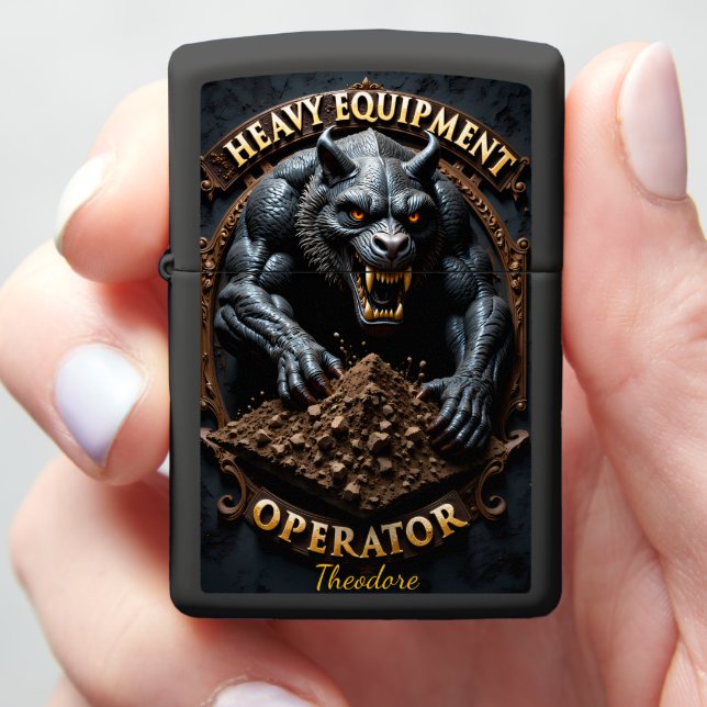 Heavy Equipment Excavation Beast Warrior Zippo Lighter (In Hand)