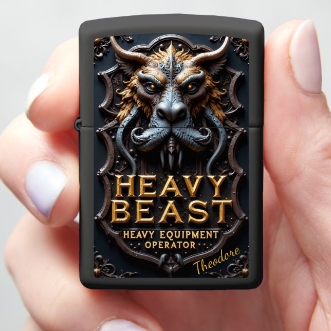 Heavy Equipment Excavation Monster Warrior Zippo Lighter (In Hand)
