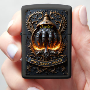 Heavy Equipment Grapple Hand Authority Zippo Lighter