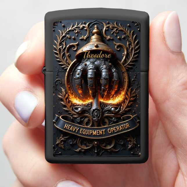 Heavy Equipment Grapple Hand Authority Zippo Lighter (In Hand)