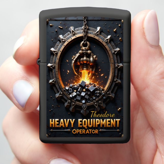 Heavy Equipment Grapple Material Forge Zippo Lighter (In Hand)