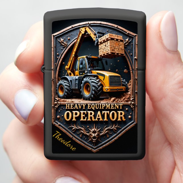 Heavy Equipment Handler All-Terrain Lift Zippo Lighter (In Hand)
