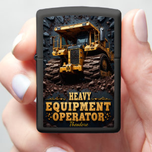 Heavy Equipment Hauler Tracks Power Zippo Lighter