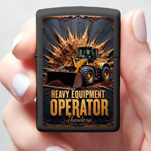 Heavy Equipment Loader Earth Burst Zippo Lighter (In Hand)