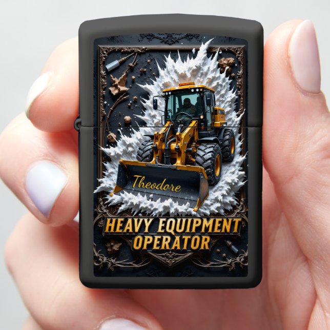 Heavy Equipment Loader Explosive Snow Zippo Lighter (In Hand)