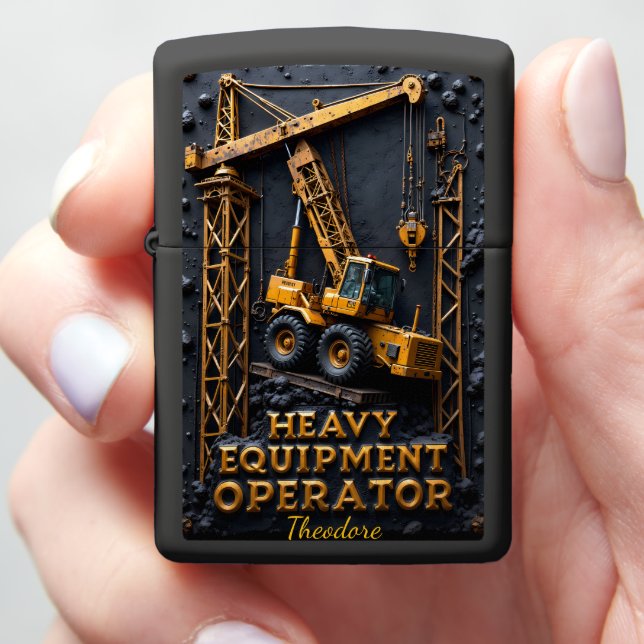 Heavy Equipment Mobile Crane Construction Zippo Lighter (In Hand)