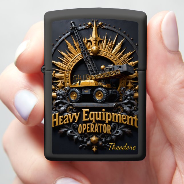 Heavy Equipment Mobile Crane Engineered Zippo Lighter (In Hand)