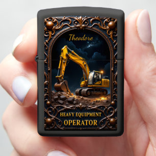 Heavy Equipment Night Excavator Industrial Zippo Lighter