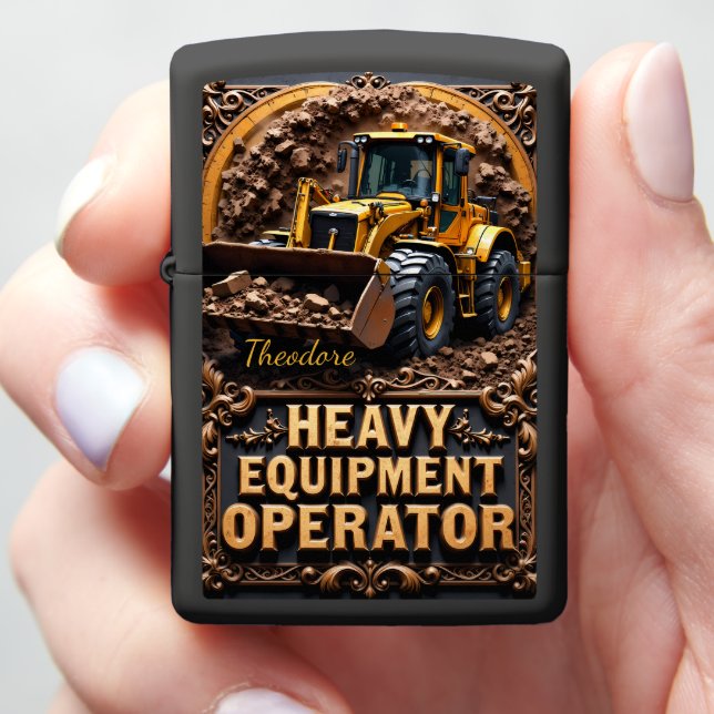 Heavy Equipment Ornate Loader Earth Zippo Lighter (In Hand)