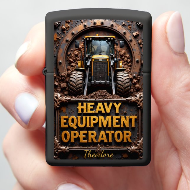 Heavy Equipment Rustic Loader Industrial Zippo Lighter (In Hand)
