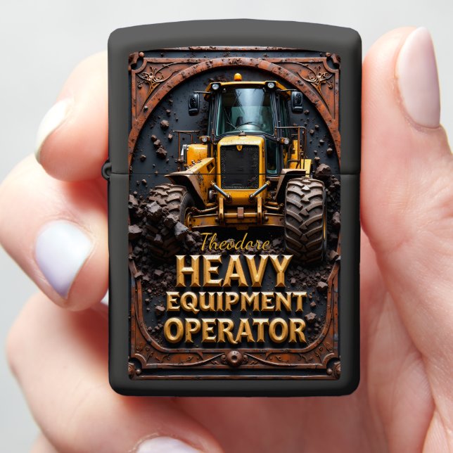 Heavy Equipment Rustic Loader Tires Zippo Lighter (In Hand)