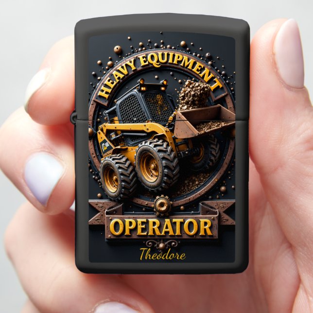 Heavy Equipment Skid Steer Loader Circular Zippo Lighter (In Hand)
