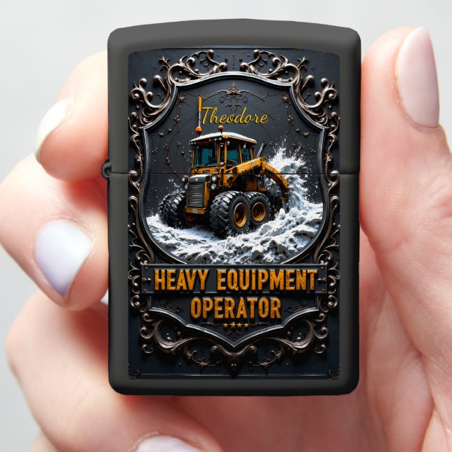 Heavy Equipment Snow Handler Winter Zippo Lighter (In Hand)