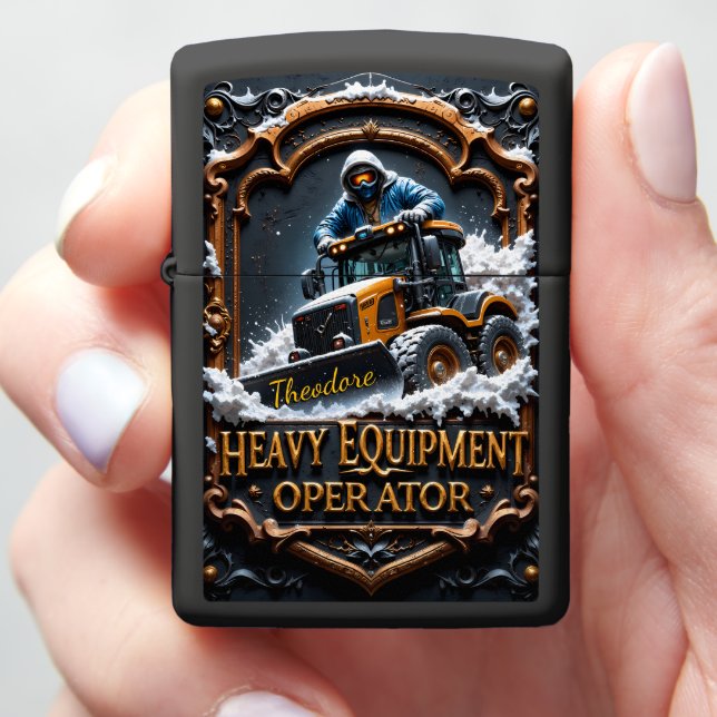 Heavy Equipment Snow Plow Operator Zippo Lighter (In Hand)