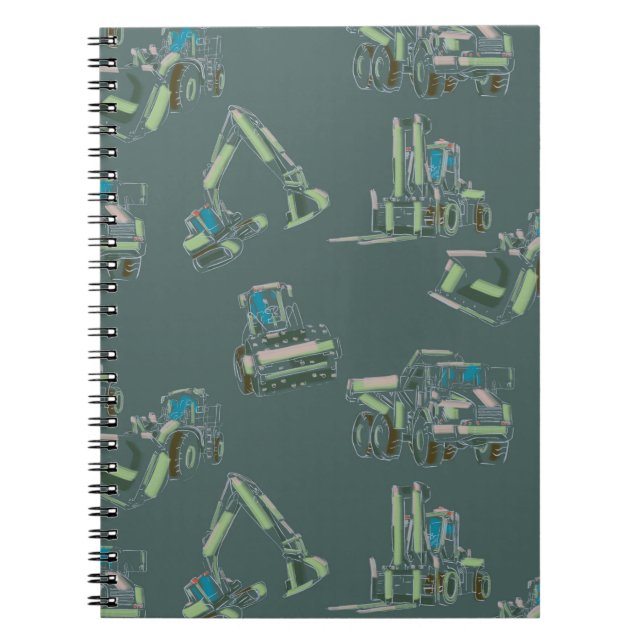 Heavy Equipment Spiral Notebook for Work (Front)