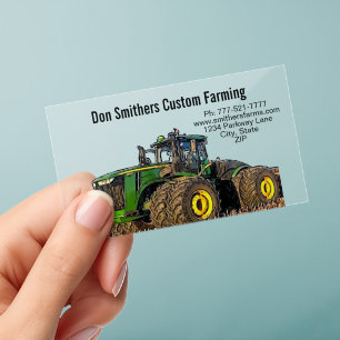 Heavy Equipment Tractor Custom Farm Clear Business Cards