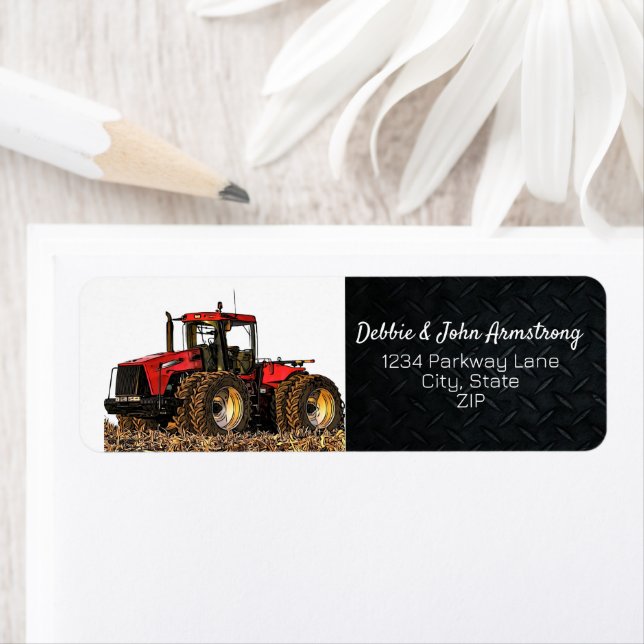Heavy Equipment Tractor Farm Business Return Label (Insitu)