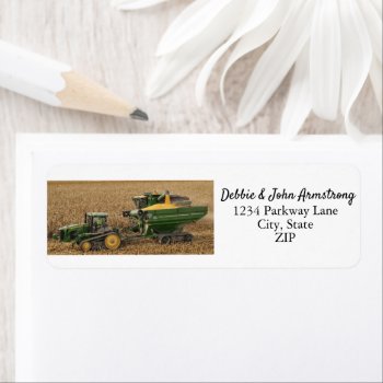 Heavy Equipment Tractor Farm Combine Return Label by TheShirtBox at Zazzle