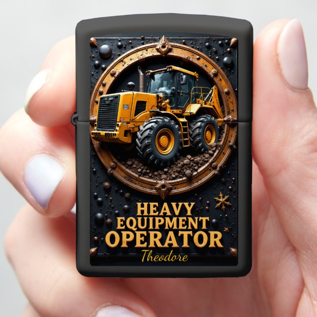 Heavy Equipment Wheel Loader Control Zippo Lighter (In Hand)