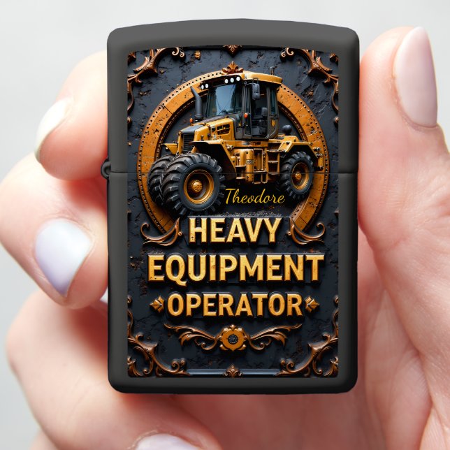 Heavy Equipment Wheel Loader Industrial Zippo Lighter (In Hand)
