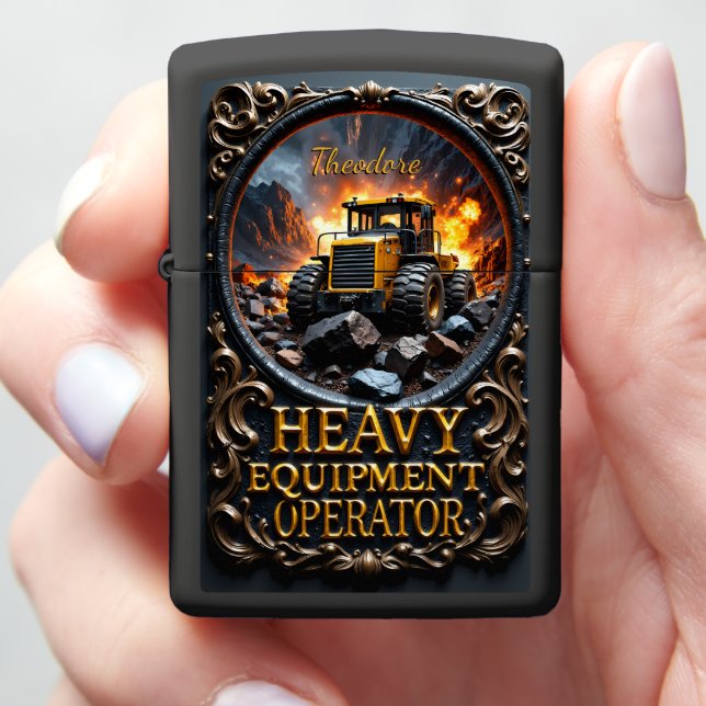 Heavy Equipment Wheel Loader Quarry Master Zippo Lighter (In Hand)