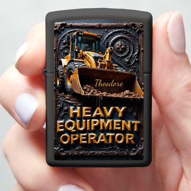 Heavy Equipment Wheel Loader Scoop Zippo Lighter (In Hand)