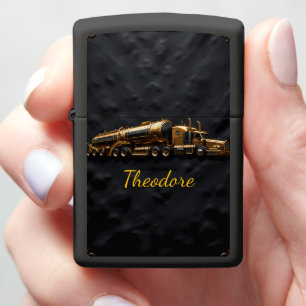 Heavy Haul Trucker Gold Tanker Zippo Lighter