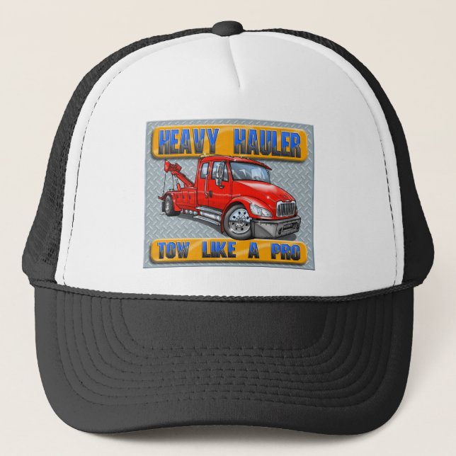 Heavy Hauler Tow Truck Trucker Hat (Front)