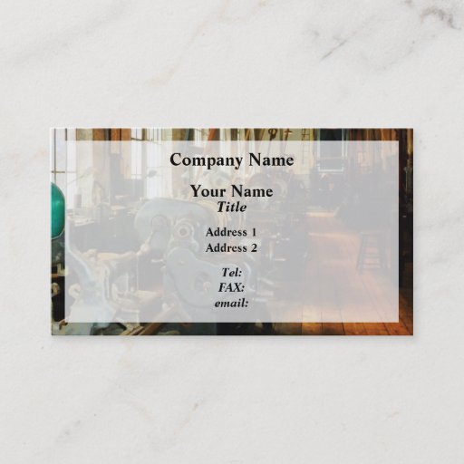 Customizable Heavy Machine Shop Business Card