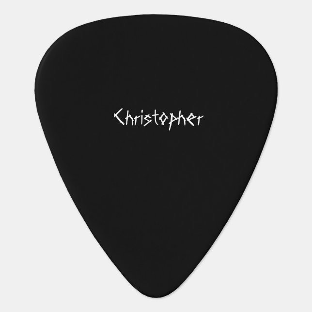 Heavy Metal Black and White Guitar Pick (Front)