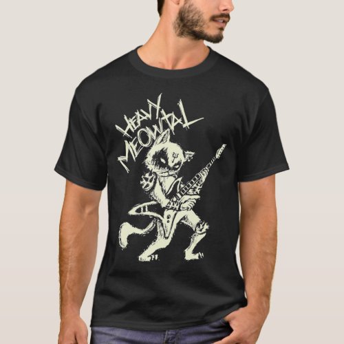 Heavy Metal Cats Gift Clothing Guitar Playing T_Shirt